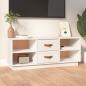 Preview: ARDEBO.de - TV-Schrank Weiß 100x34x40 cm Massivholz Kiefer