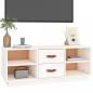 Preview: TV-Schrank Weiß 100x34x40 cm Massivholz Kiefer