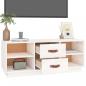 Preview: TV-Schrank Weiß 100x34x40 cm Massivholz Kiefer