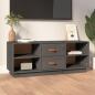Preview: ARDEBO.de - TV-Schrank Grau 100x34x40 cm Massivholz Kiefer