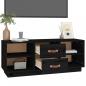Preview: TV-Schrank Schwarz 100x34x40 cm Massivholz Kiefer