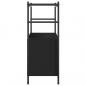 Preview: Bücherregal Schwarz 80x30x78,5 cm Holzwerkstoff und Eisen