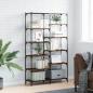 Preview: ARDEBO.de - Bücherregal Räuchereiche 100x32x170 cm Holzwerkstoff und Eisen