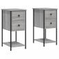 Preview: Nachttische 2 Stk. Grau Sonoma 32x42x70 cm Holzwerkstoff