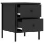 Preview: Nachttische 2 Stk. Schwarz 40x42x50 cm Holzwerkstoff