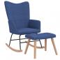 Preview: Schaukelsessel mit Hocker Blau Stoff