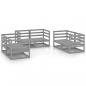 Preview: 6-tlg. Garten-Lounge-Set Grau Massivholz Kiefer