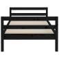 Preview: Massivholzbett Schwarz 90x190 cm Kiefer