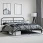 Preview: Bettgestell mit Kopfteil Metall Schwarz 193x203 cm
