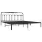 Preview: Bettgestell mit Kopfteil Metall Schwarz 193x203 cm