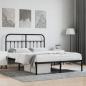 Preview: ARDEBO.de - Bettgestell mit Kopfteil Metall Schwarz 140x190 cm