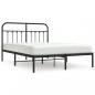 Preview: Bettgestell mit Kopfteil Metall Schwarz 140x190 cm