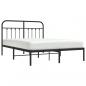 Preview: Bettgestell mit Kopfteil Metall Schwarz 140x190 cm