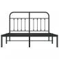 Preview: Bettgestell mit Kopfteil Metall Schwarz 140x190 cm