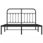 Preview: Bettgestell mit Kopfteil Metall Schwarz 140x200 cm