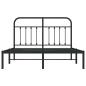 Preview: Bettgestell mit Kopfteil Metall Schwarz 150x200 cm