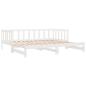 Preview: Tagesbett Ausziehbar Weiß 2x(90x200) cm Massivholz Kiefer