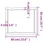 Preview: Tischplatte 60x50x(2-4) cm Massivholz Behandelt Baumkante
