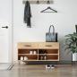 Preview: ARDEBO.de - Schuhbank Sonoma-Eiche 102x35x55 cm Holzwerkstoff