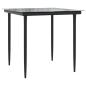 Preview: ARDEBO.de - 3-tlg. Garten-Essgruppe Schwarz Poly Rattan und Stahl
