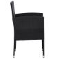 Preview: 3-tlg. Garten-Essgruppe Schwarz Poly Rattan und Stahl