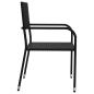 Preview: ARDEBO.de - 3-tlg. Garten-Essgruppe Schwarz Poly Rattan und Stahl
