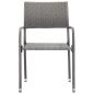 Preview: ARDEBO.de - 3-tlg. Garten-Essgruppe Grau und Schwarz Poly Rattan und Stahl