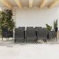 Preview: ARDEBO.de - 9-tlg. Garten-Essgruppe Schwarz Poly Rattan und Stahl