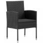 Preview: 9-tlg. Garten-Essgruppe Schwarz Poly Rattan und Stahl