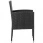 Preview: 9-tlg. Garten-Essgruppe Schwarz Poly Rattan und Stahl