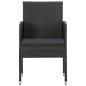 Preview: ARDEBO.de - 5-tlg. Garten-Essgruppe Schwarz Poly Rattan und Stahl