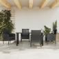 Preview: ARDEBO.de - 5-tlg. Garten-Essgruppe Schwarz Poly Rattan und Stahl