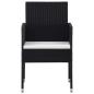 Preview: ARDEBO.de - 7-tlg. Garten-Essgruppe Schwarz Poly Rattan und Stahl