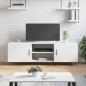 Preview: ARDEBO.de - TV-Schrank Weiß 150x30x50 cm Holzwerkstoff