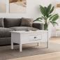 Preview: ARDEBO.de - Couchtisch BODO Weiß 100x55x46 cm Massivholz Kiefer