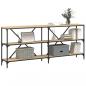 Preview: Konsolentisch Sonoma-Eiche 180x30x75 cm Holzwerkstoff und Eisen
