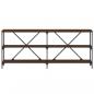 Preview: Konsolentisch Braun Eiche 180x30x75 cm Holzwerkstoff und Eisen