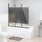 Preview: Badewannenfaltwand 3-teilig 130x130 cm ESG Schwarz