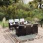 Preview: ARDEBO.de - 7-tlg. Garten-Essgruppe mit Kissen Poly Rattan Schwarz