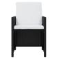 Preview: 7-tlg. Garten-Essgruppe mit Kissen Poly Rattan Schwarz