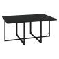 Preview: 7-tlg. Garten-Essgruppe mit Kissen Poly Rattan Schwarz