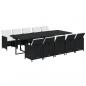 Preview: 11-tlg. Garten-Essgruppe mit Kissen Poly Rattan Schwarz
