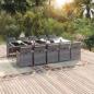 Preview: ARDEBO.de - 11-tlg. Garten-Essgruppe mit Kissen Poly Rattan Grau
