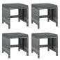 Preview: 15-tlg. Garten-Essgruppe mit Kissen Poly Rattan Grau