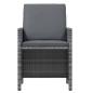 Preview: 15-tlg. Garten-Essgruppe mit Kissen Poly Rattan Grau