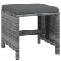 Preview: 15-tlg. Garten-Essgruppe mit Kissen Poly Rattan Grau