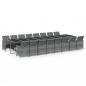 Preview: 17-tlg. Garten-Essgruppe mit Kissen Grau Poly Rattan