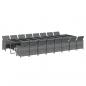 Preview: 17-tlg. Garten-Essgruppe mit Kissen Grau Poly Rattan