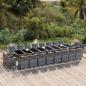 Preview: ARDEBO.de - 21-tlg. Garten-Essgruppe mit Kissen Poly Rattan Grau