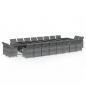 Preview: 21-tlg. Garten-Essgruppe mit Kissen Poly Rattan Grau